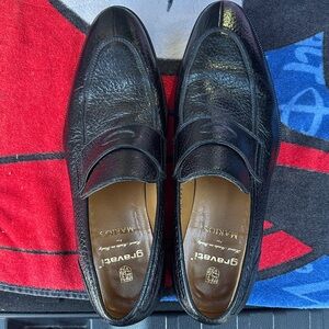 Black Leather Men's Slip-On Loafers